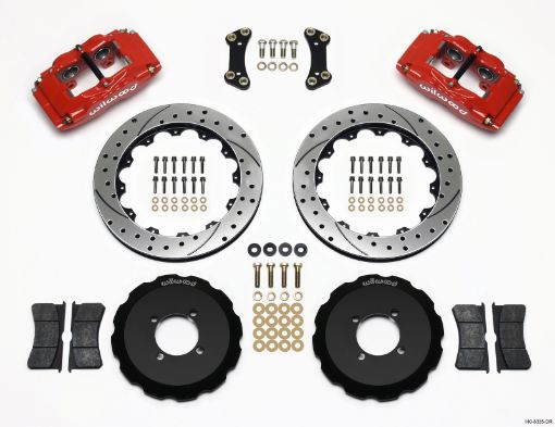 Kuva: Wilwood FSLI4 Front Hat Kit 13.00in Drilled Red 2003 - 05 Scion xA xB