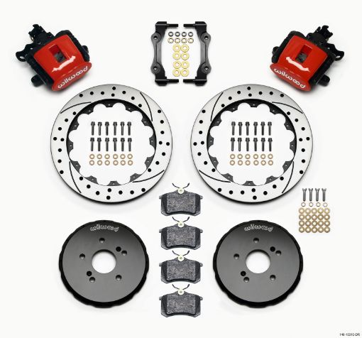 Kuva: Wilwood Combination Parking Brake Rear Kit 12.88in Drilled Red Honda S2000