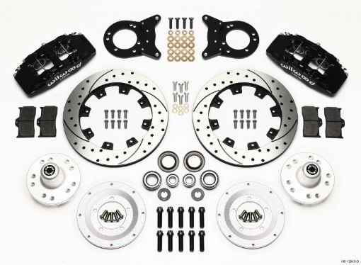 Kuva: Wilwood Dynapro 6 Front Hub Kit 12.19in Drilled 1970 - 1973 Mustang Disc Drum Spindle