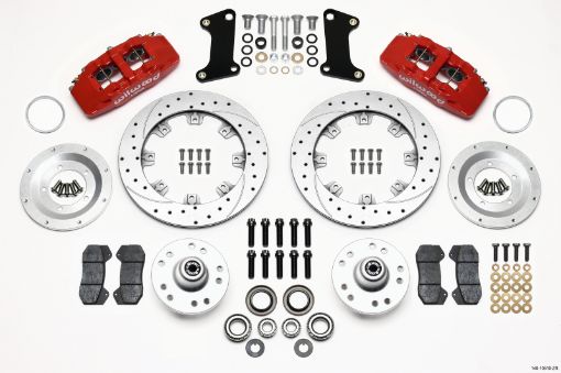 Kuva: Wilwood Dynapro 6 Front Hub Kit 12.19in Drill - Zinc Red 67 - 69 Camaro (Line Kit Needed)