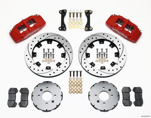 Kuva: Wilwood Dynapro 6 Front Hat Kit 12.19in Drilled Red 90 - 99 Civic w240 mm Disc