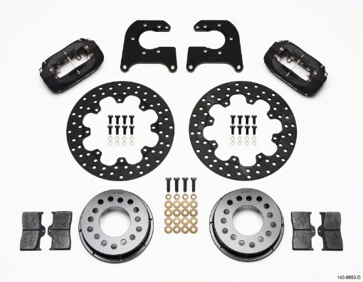 Kuva: Wilwood Forged Dynalite Rear Drag Kit Drilled Rotor MoparDana 2.50in Off wSnap Ring Brng