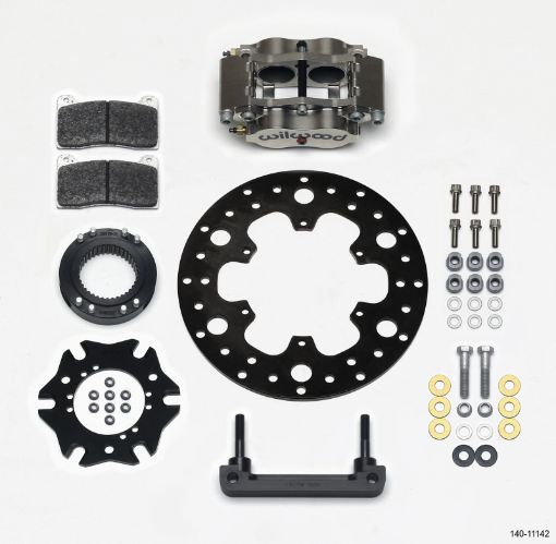 Kuva: Wilwood Billet Narrow Dynalite Radial Mount Rear Inboard Midget Kit 10.50in x 0.35 Drilled Disc