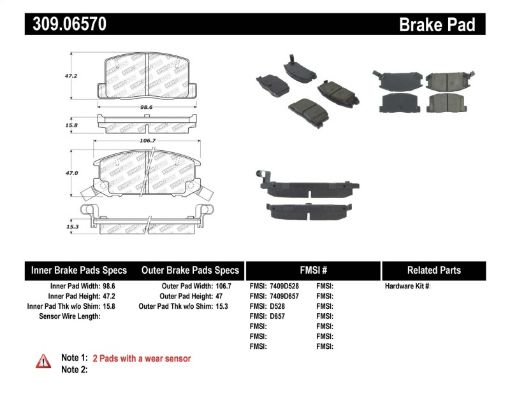 Kuva: StopTech Performance 190 - 9500 - 05 Toyota MR2Spyder Rear Brake Pads