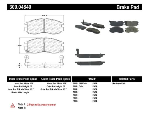 Kuva: StopTech Performance 489 - 99 Mitsubishi Eclipse GST Front Brake Pads