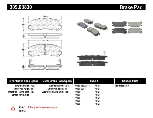 Kuva: StopTech Performance 489 - 99 Mitsubishi Eclipse GST Rear Brake Pads