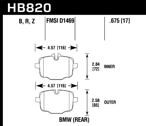 Kuva: Hawk 12 - 17 BMW M6 14 - 17 BMW M6 Gran Coupe 13 - 16 BMW M5 Performance Ceramic Rear Brake Pads