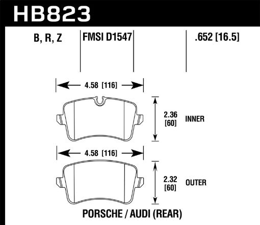 Kuva: Hawk 13 - 17 Audi S6S7S8 12 - 17 Audi A6 QuattroA7 Quattro Performance Ceramic Rear Brake Pads