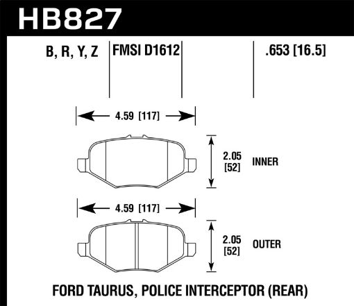 Kuva: Hawk 13 - 16 Ford Taurus SHO Performance Ceramic Street Rear Brake Pads