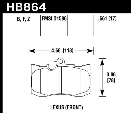 Kuva: Hawk 13 - 17 Lexus GS350GS350 F Sport 12 - 17 Lexus IS350 HPS Street Front Brake Pads