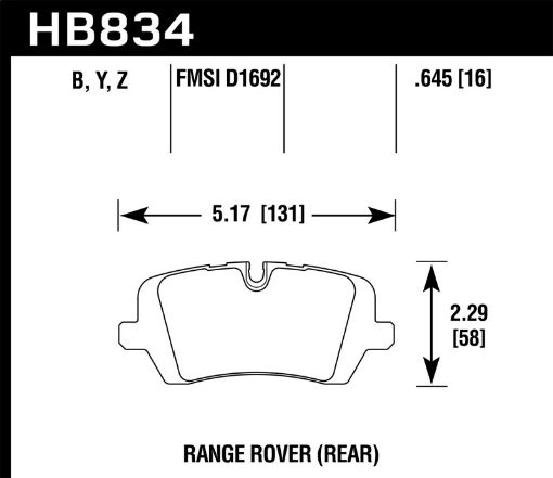 Kuva: Hawk 13 - 16 Land Rover Range Rover 14 - 16 Land Rover Range Rover Sport LTS Street Rear Brake Pad