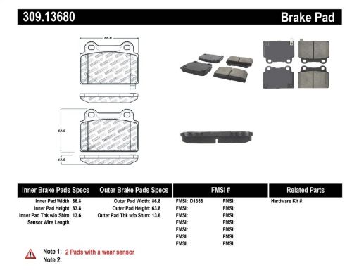 Kuva: StopTech Performance 08 Mitsubishi Evolution X Rear Brake Pads