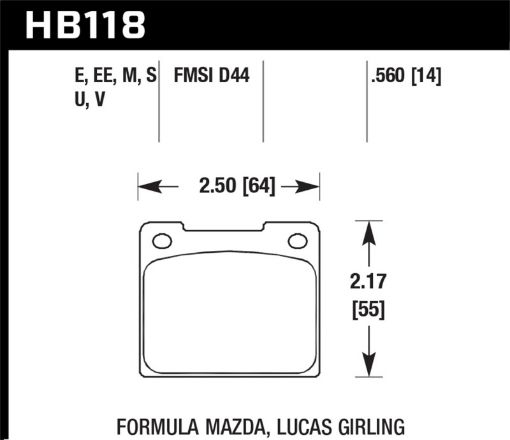 Kuva: Hawk 65 - 80 Triumph Spitfire (MKIIIMKIV) DTC - 70 Race Front Brake Pads