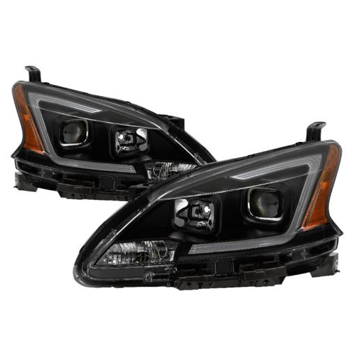 Kuva: xTune 13 - 15 Nissan Sentra DRL LED Light Bar Proj Halogen Headlights - Blk Smoke (PRO - JH - NS13 - LB - BSM)