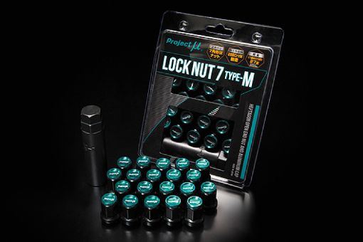 Kuva: Project Mu Super Lock 7 M - Type Lock Nut M12 x 1.5 - Black Green Cap (Special Order No Cancel)