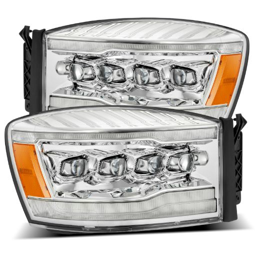 Kuva: AlphaRex 06 - 08 Dodge Ram 1500HD NOVA LED Proj Headlights Plank Style Blk wSeq SignalDRLAmber LED